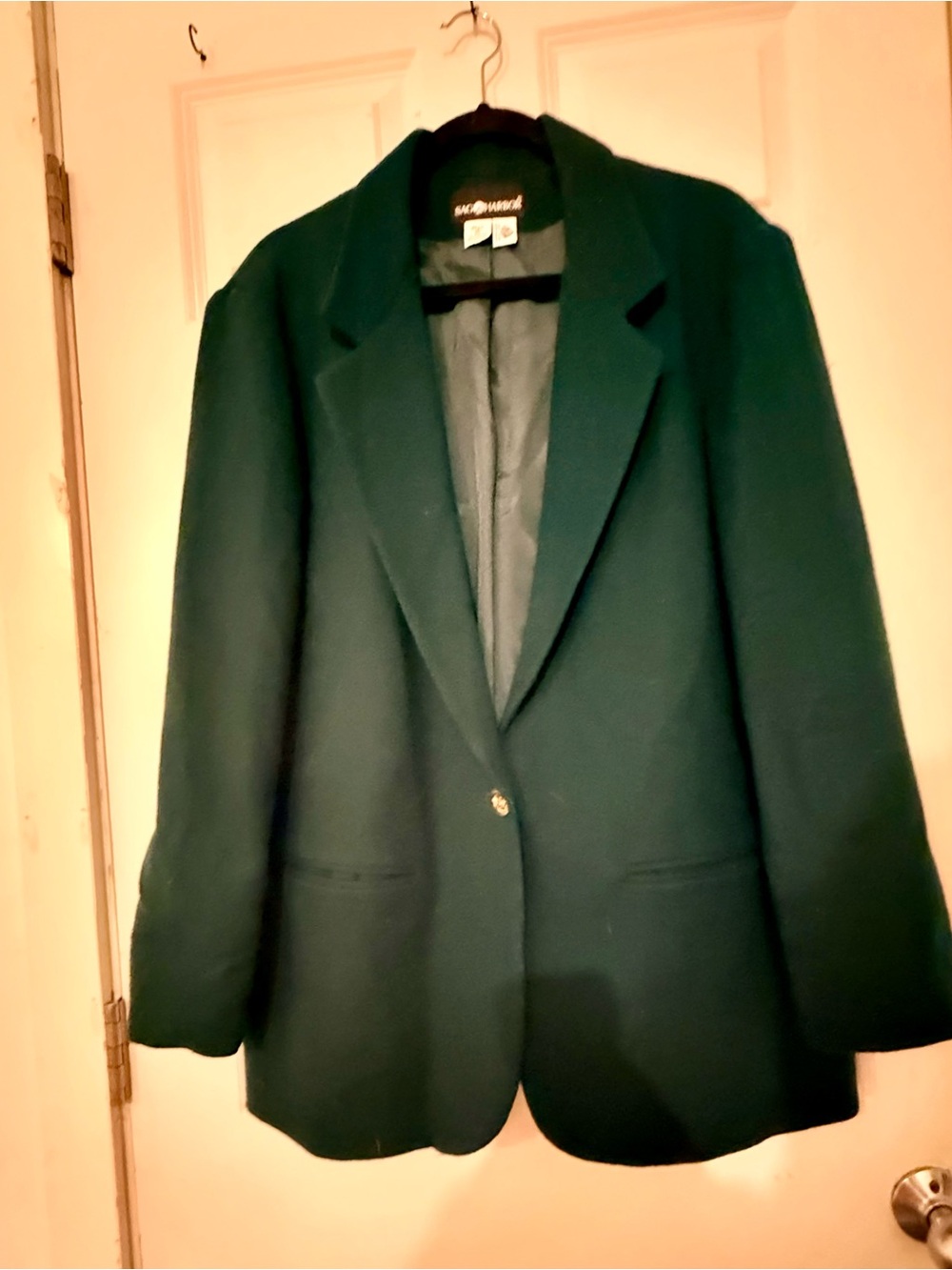 Sag Harbor Deep Green Single-Button Wool-Blend Blazer